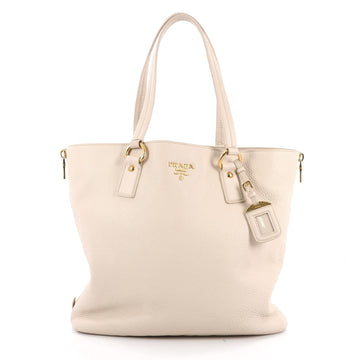 Prada Side Zip Shopper Tote Vitello Daino Large Neutral 2041301