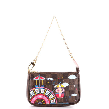 Louis Vuitton Pochette Accessoires Limited Edition Vivienne Xmas Damier Mini