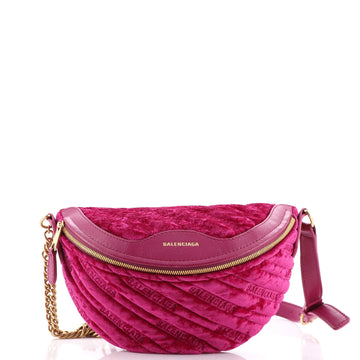 Balenciaga Souvenir Belt Bag Quilted Velvet XS
