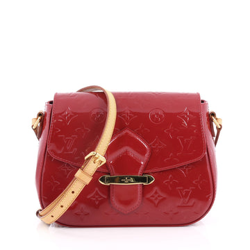 Louis Vuitton Bellflower Handbag Monogram Vernis GM Red
