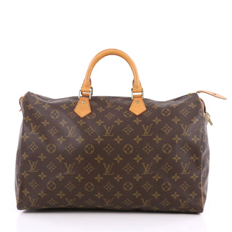 Louis Vuitton Speedy Handbag Monogram Canvas 40 Brown