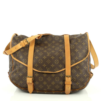 Louis Vuitton Saumur Handbag Monogram Canvas 43 Brown 2041606
