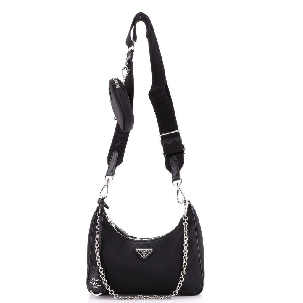 Prada Re-Edition 2005 Shoulder Bag Tessuto Small Black 2041661