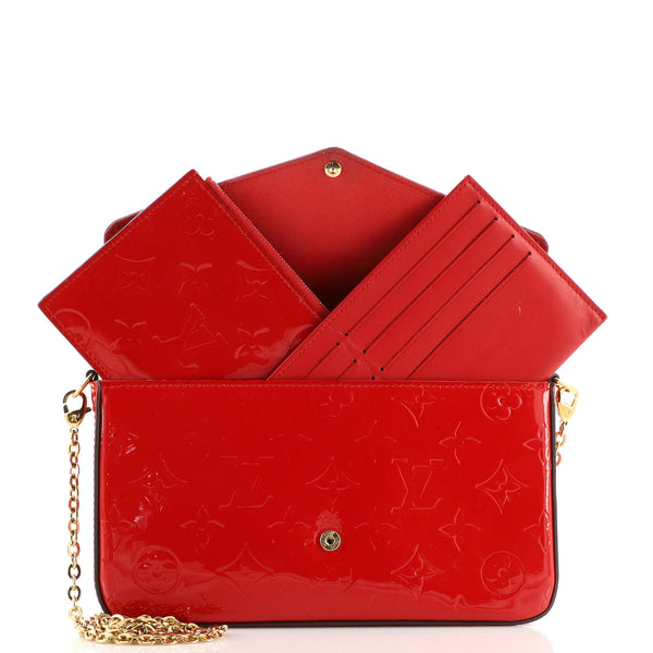 Louis Vuitton Monogram Vernis F√ licie Pochette, Red