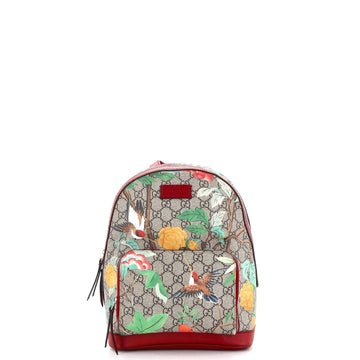 Gucci Zip Pocket Backpack Tian Print GG Coated Canvas Small