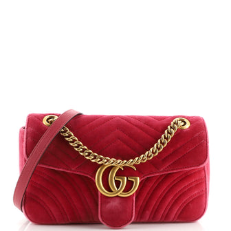 Gucci GG Marmont Flap Bag Matelasse Velvet Small
