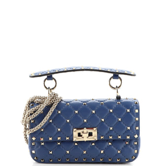 Valentino Garavani Rockstud Spike Flap Bag Quilted Leather Small