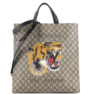 Gucci Convertible Soft Open Tote Printed GG Coated Canvas Tall