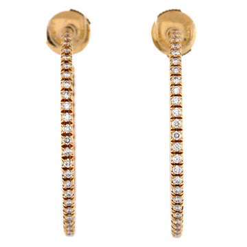 Tiffany & Co. Metro Hoop Earrings 18K Yellow Gold with Diamonds Large