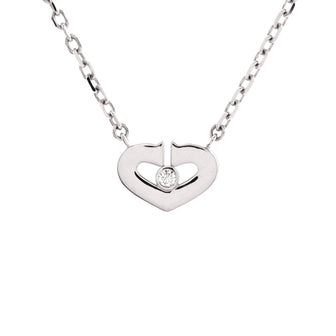 Cartier C Heart de Cartier Pendant Necklace 18K White Gold with Diamond XS