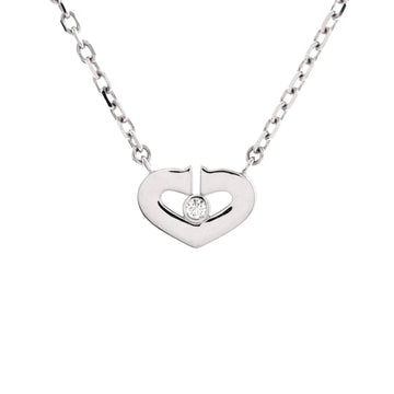 Cartier C Heart de Cartier Pendant Necklace 18K White Gold with Diamond XS
