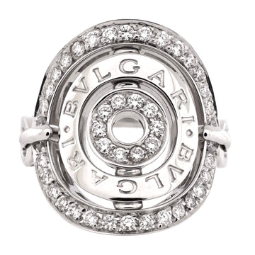 Bvlgari Astrale Cerchi Shield Ring 18K White Gold with Diamonds