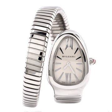 Bvlgari Serpenti Tubogas Single Spiral Quartz Watch Stainless Steel 23