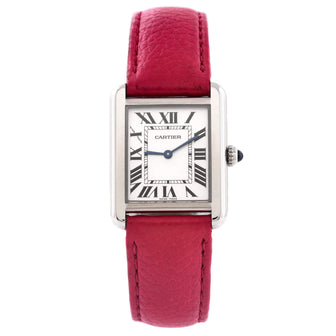Cartier Tank Solo Quartz Watch Stainless Steel and Leather 24