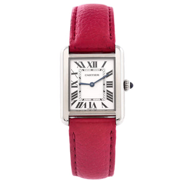 Cartier Tank Solo Quartz Watch Stainless Steel and Leather 24