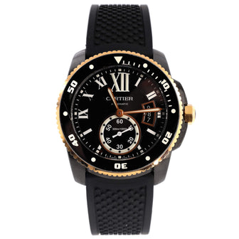 Cartier Calibre de Cartier Automatic Watch PVD Stainless Steel with Rose Gold and Rubber 42