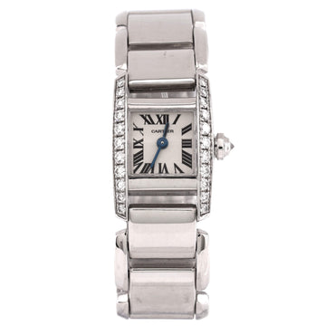 Cartier Tankissime Quartz Watch White Gold with Diamond Bezel 16