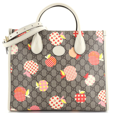 Gucci Structured Top Handle Open Tote Printed GG Coated Canvas Small