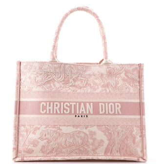 Christian Dior Book Tote Embroidered Canvas Medium