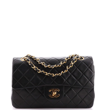 Chanel Vintage Classic Double Flap Bag Quilted Lambskin Small