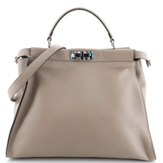 Fendi Peekaboo Bag Leather with Tortoise Detail Large