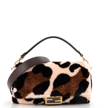 Fendi Baguette NM Bag Printed Shearling and Leather
