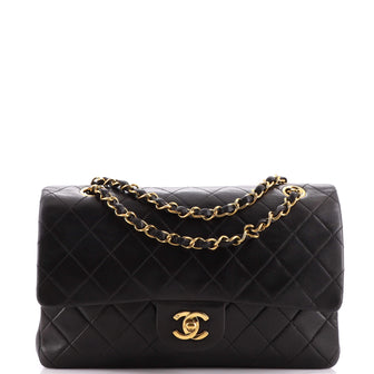 Chanel Vintage Classic Double Flap Bag Quilted Lambskin Medium