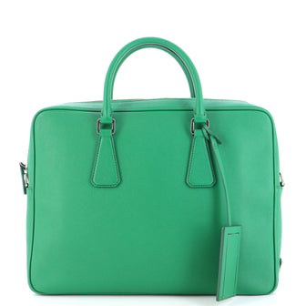 Prada Convertible Zip Around Briefcase Saffiano Leather Medium