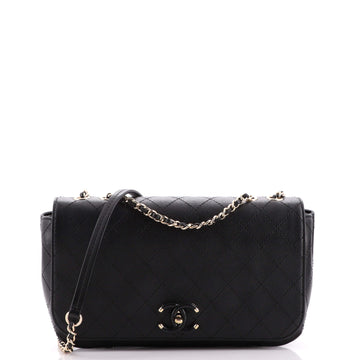 Chanel Covered CC Flap Bag Stitched Calfskin Medium