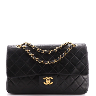Chanel Vintage Classic Double Flap Bag Quilted Lambskin Medium
