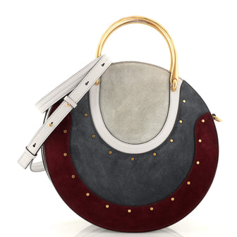 Chloe Pixie Crossbody Bag Studded Suede and Leather Medium