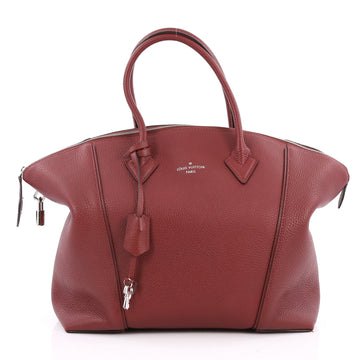 Louis Vuitton Soft Lockit Handbag Leather MM Red 2042005