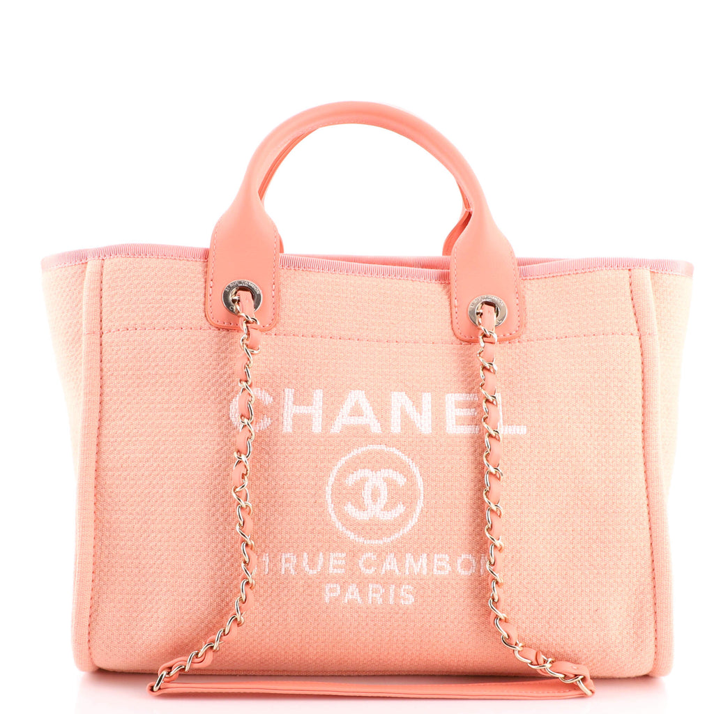 CHANEL Mixed Fibers Small Deauville Tote Pink 1236080
