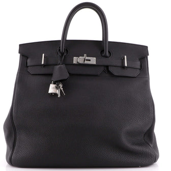 Hermes HAC Birkin Bag Black Togo with Palladium Hardware 40