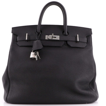 Hermes HAC Birkin Bag Black Togo with Palladium Hardware 40