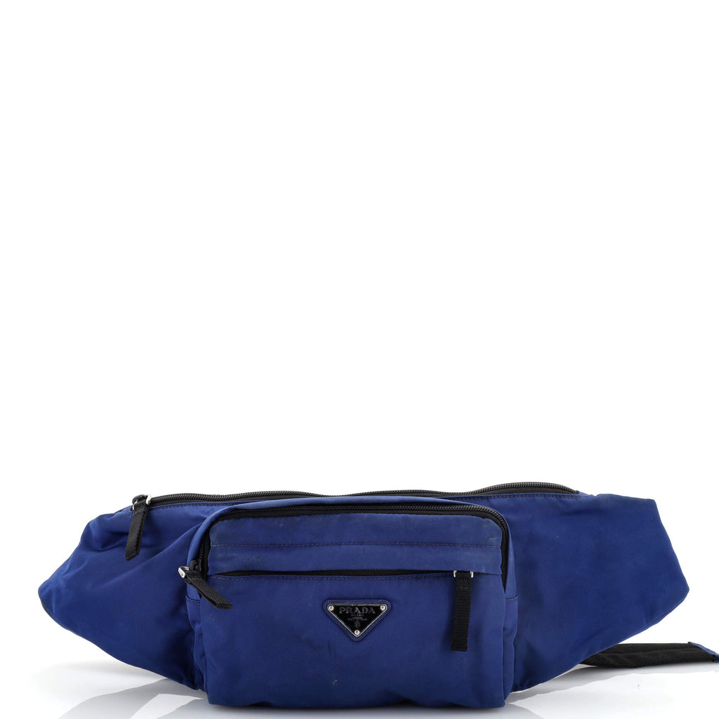 PRADA ウエストポーチ MARSUPIO BM0100 付属品完備 正規品 Prada Marsupio Belt Bag Tessuto Blue 2042691