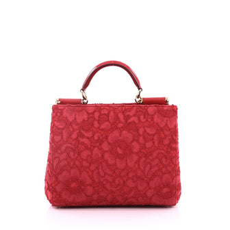  Dolce & Gabbana Sicily Convertible Shopping Tote Floral Red 2042702
