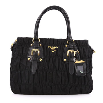 Prada Gaufre Convertible Tote Tessuto Large Black