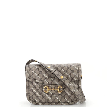 Gucci x Balenciaga The Hacker Project Horsebit 1955 Shoulder Bag GG Coated Canvas Small