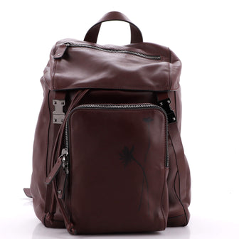 Valentino Garavani Buckle Backpack Printed Leather Medium