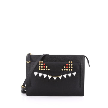 Fendi Monster Crossbody Bag Leather Black 2043801