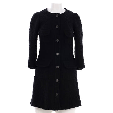 Chanel Women's Collarless Four Pocket Coat Tweed