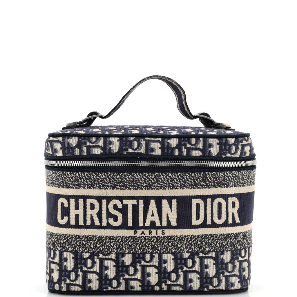 CHRISTIAN DIOR Oblique Diortravel Vanity Case Pale Gold 1292511