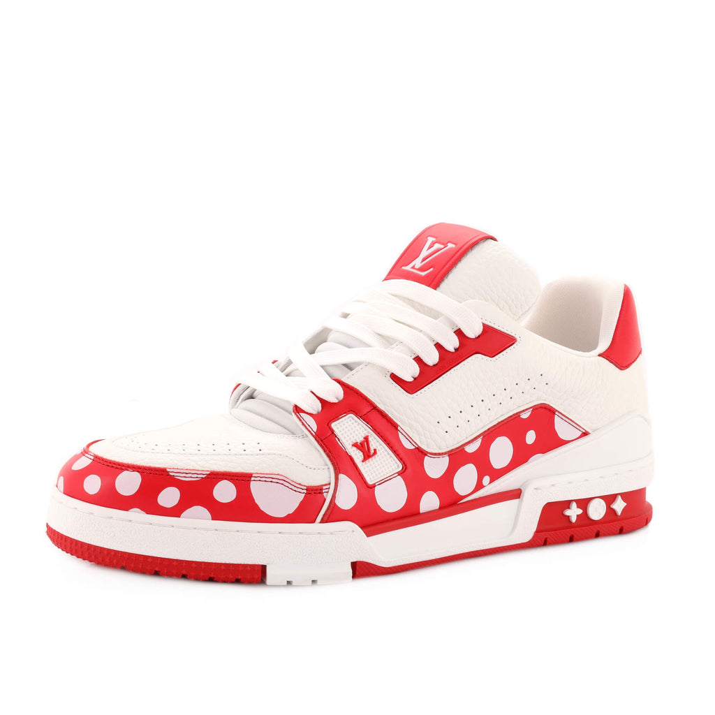 Louis Vuitton Men's LV Trainer Sneakers Yayoi Kusama Infinity Dots Leather  Red 204415130