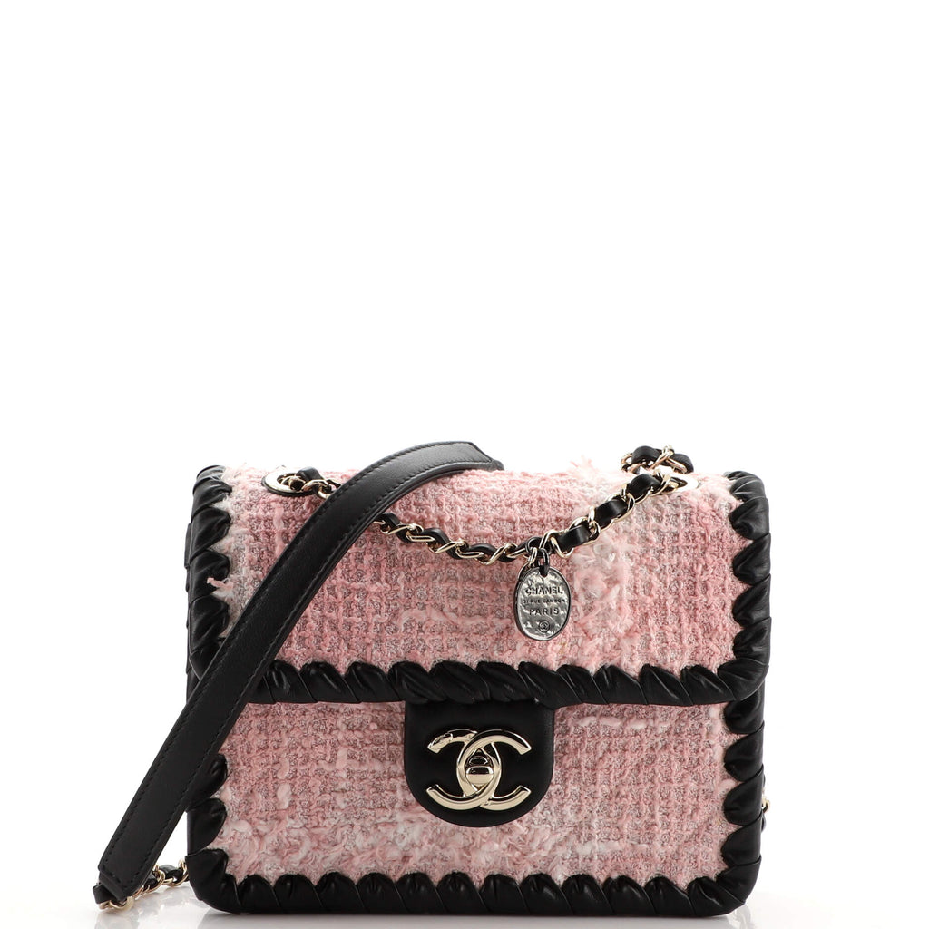 pink and black chanel handbag new