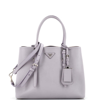 Prada Belted Strap Cuir Double Tote Saffiano Leather Medium