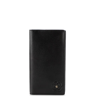 Chanel L-Yen Wallet Camellia Leather