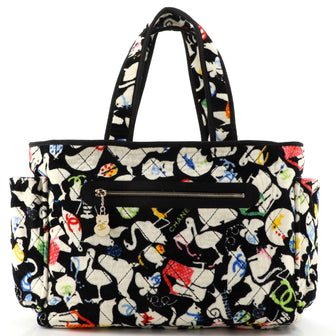 Chanel Beach Tote Quilted Printed Terry Cloth Large