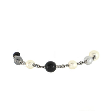 Chanel CC Chain Bracelet Metal with Faux Pearls and Beads
