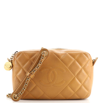 Chanel Diamond CC Camera Case Bag Quilted Lambskin Small